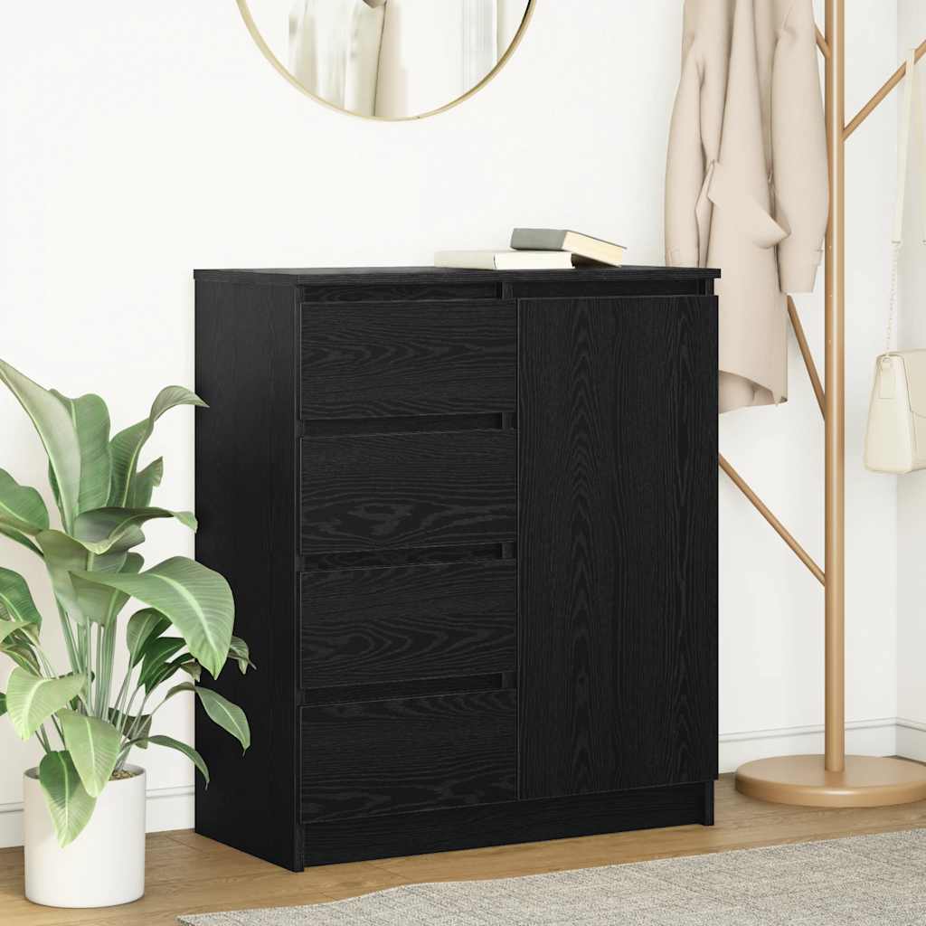 Sideboard Storage Cabinet Drawers Engineered Wood 71X35X84Cm Modern Smoked Oak 7