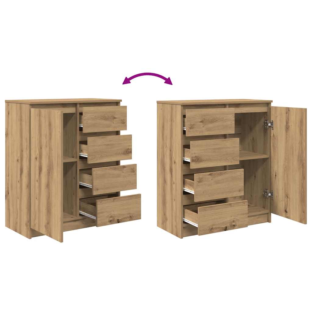 Sideboard With Drawers 71X35X84 Cm Engineered Wood
