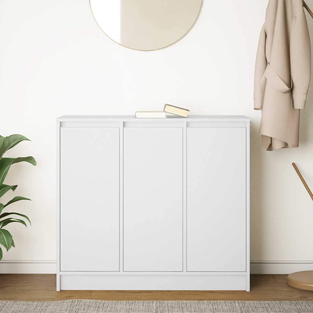 Sideboard Engineered Wood Storage Cabinet 85X34X76Cm Living Room Cupboard White