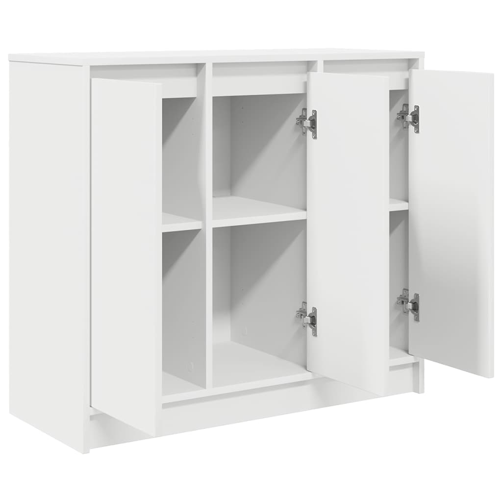 Sideboard Engineered Wood Storage Cabinet 85X34X76Cm Living Room Cupboard White