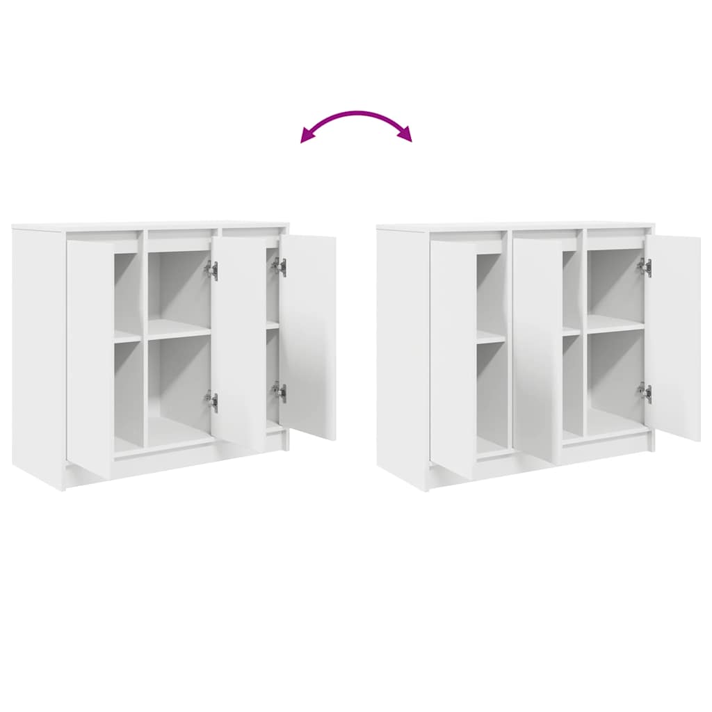 Sideboard Engineered Wood Storage Cabinet 85X34X76Cm Living Room Cupboard White