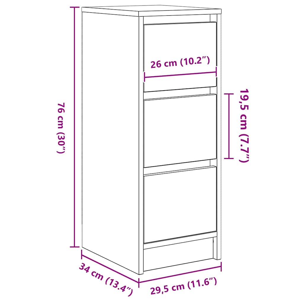 Sideboard 29.5X34X76 Cm Engineered Wood