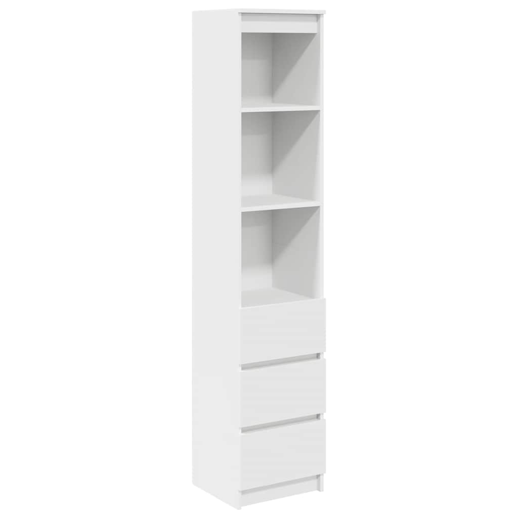 Sideboard Engineered Wood Highboard Storage Cabinet 37.5X35X180Cm Tall Cupboard