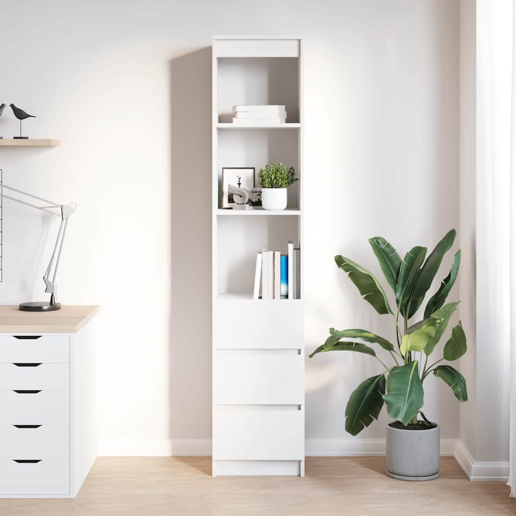 Sideboard Engineered Wood Highboard Storage Cabinet 37.5X35X180Cm Tall Cupboard