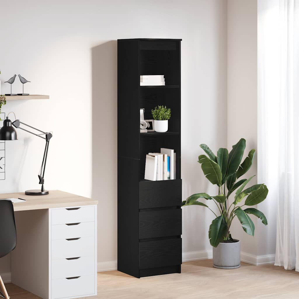 Sideboard Engineered Wood Highboard Storage Cabinet 37.5X35X180Cm Tall Cupboard