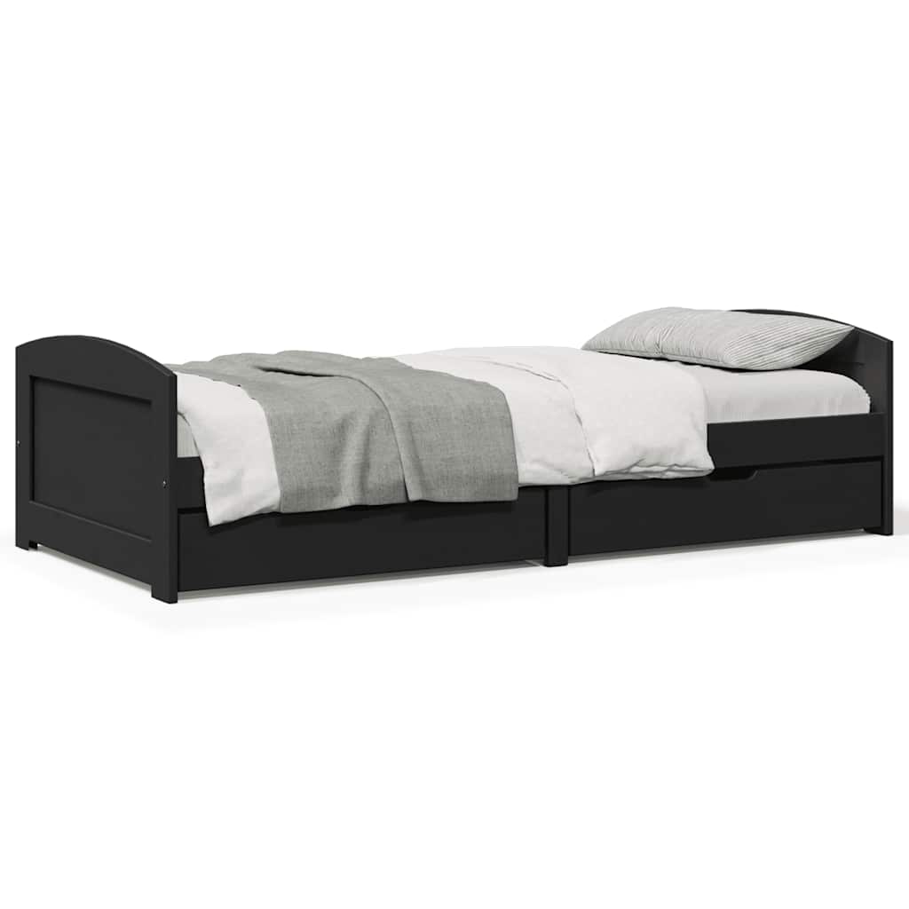 Day Bed With 2 Drawers Without Mattress Irun White&Pink 90X200 Cm