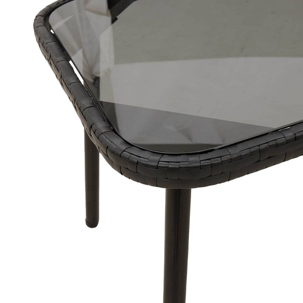 Outdoor Table Poly Rattan Coffee Garden Patio Furniture Brown 90x45cm Black 90 c