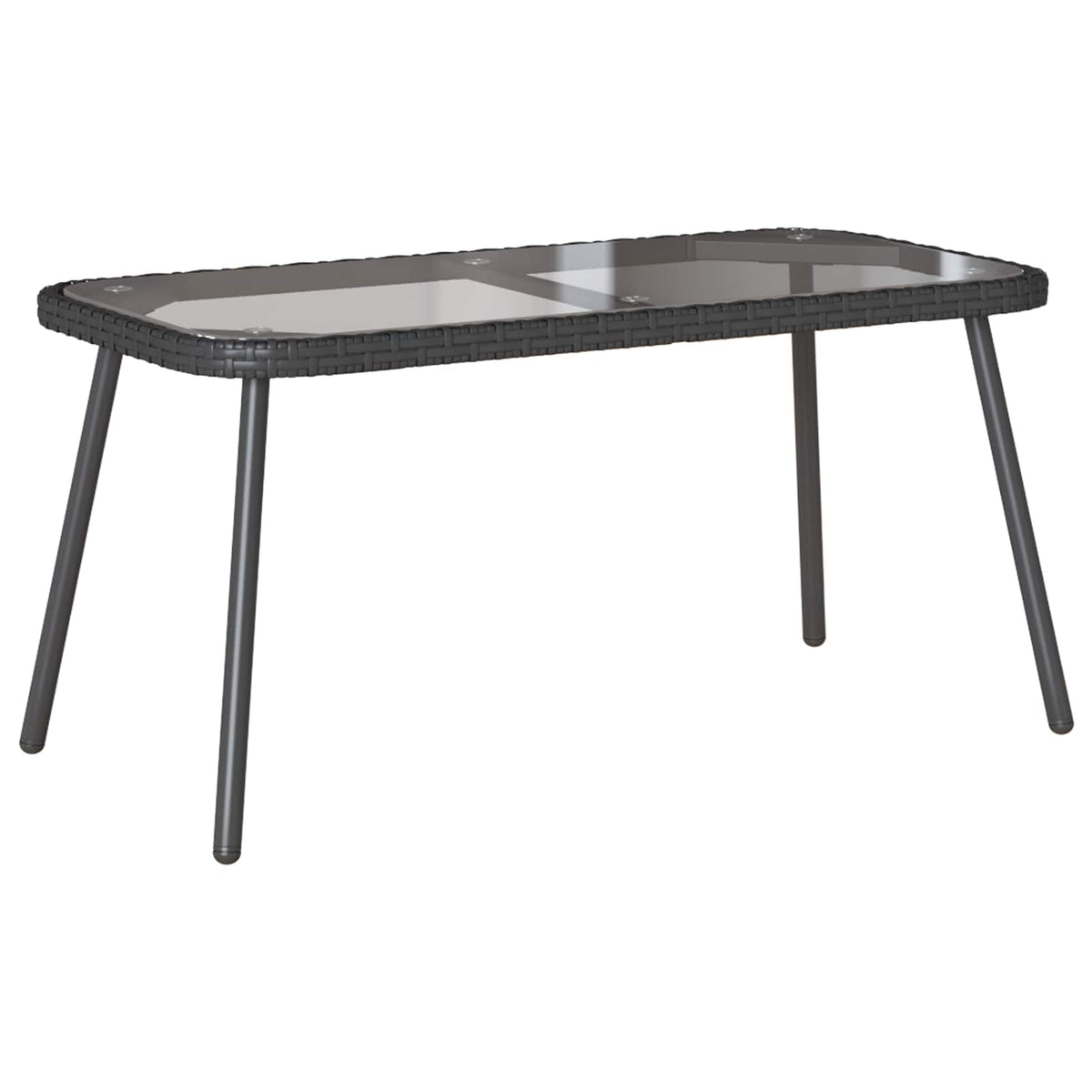 Outdoor Table Poly Rattan Coffee Garden Patio Furniture Brown 90x45cm Black 90 c
