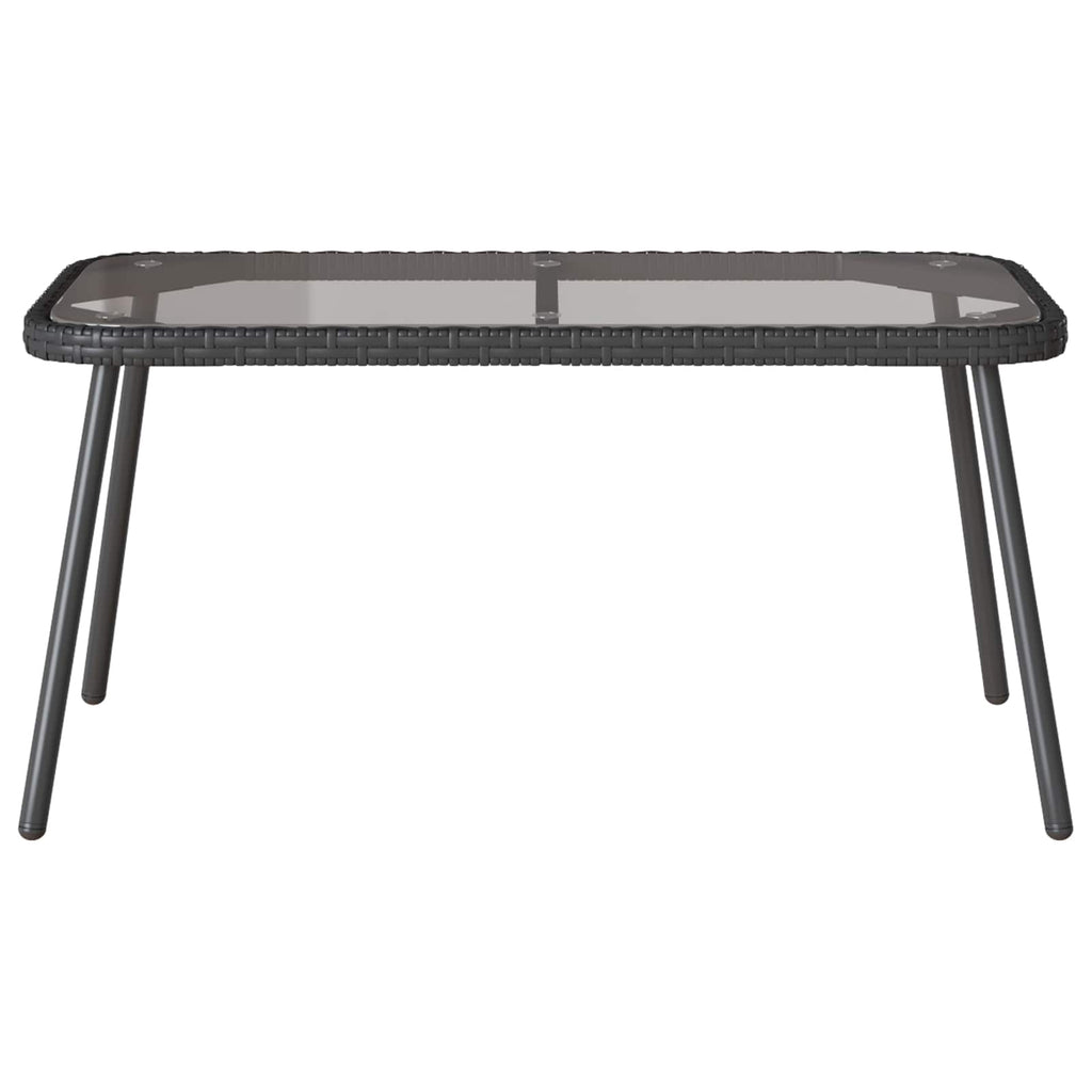 Outdoor Table Poly Rattan Coffee Garden Patio Furniture Brown 90x45cm Black 90 c