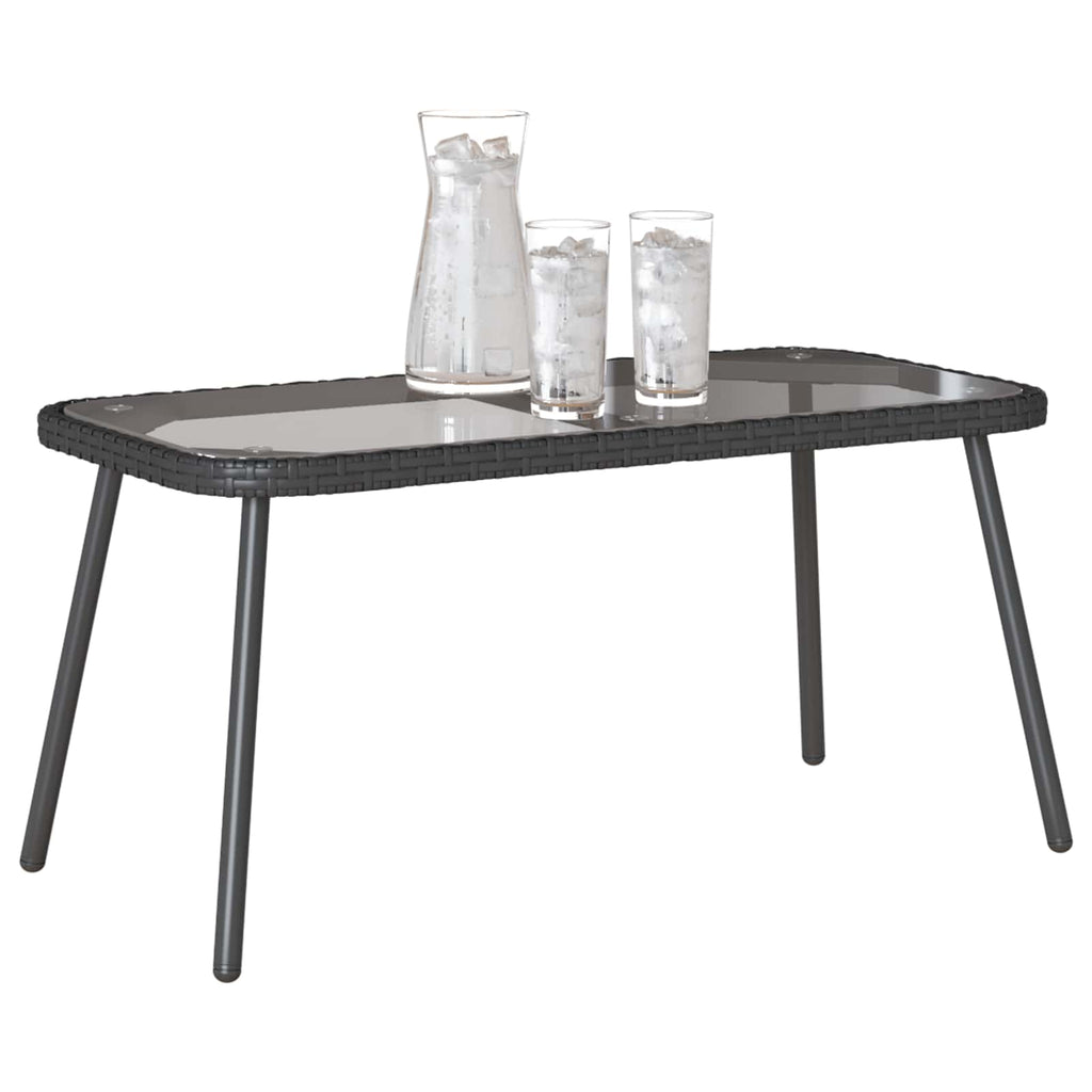 Outdoor Table Poly Rattan Coffee Garden Patio Furniture Brown 90x45cm Black 90 c