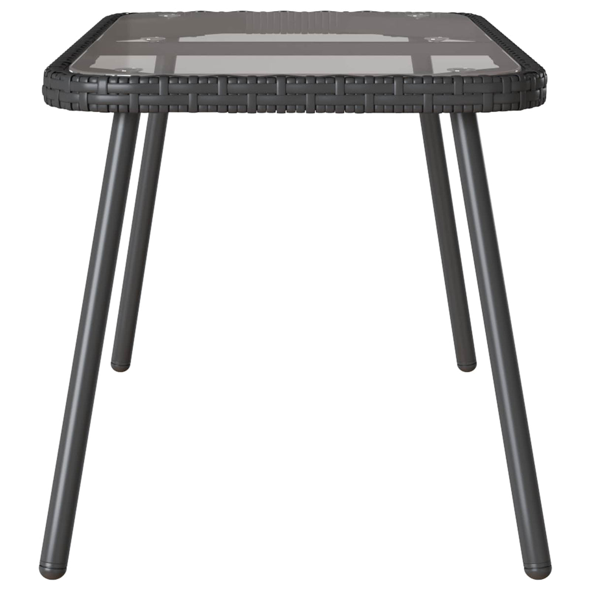 Outdoor Table Poly Rattan Coffee Garden Patio Furniture Brown 90x45cm Black 90 c
