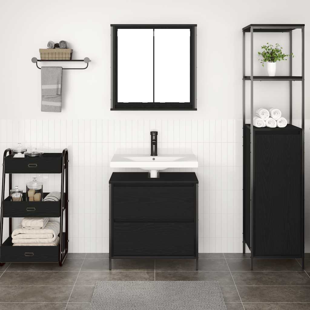 2 Piece Bathroom Furniture Set Engineered Wood