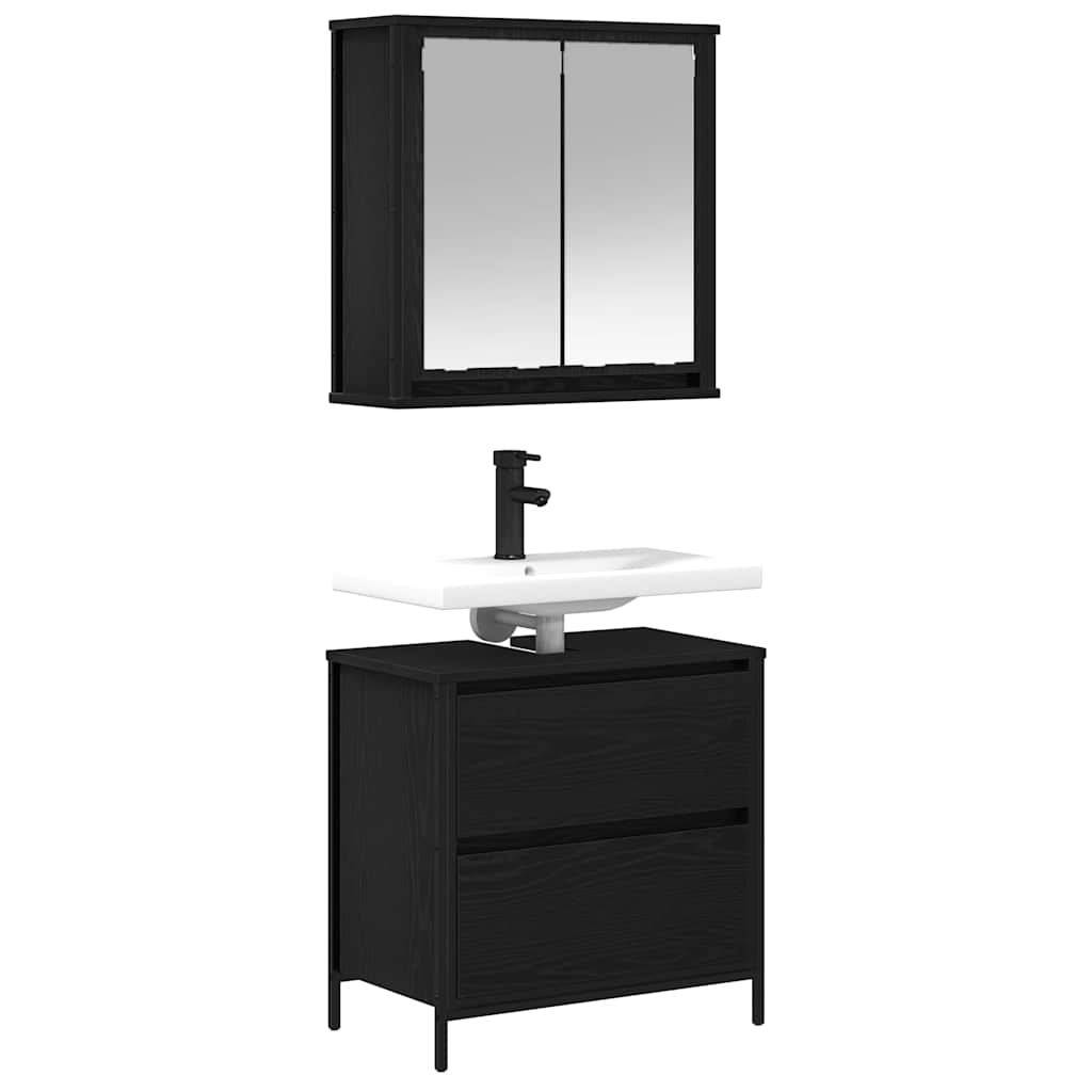 Bathroom Furniture Set 2 Piece Engineered Wood
