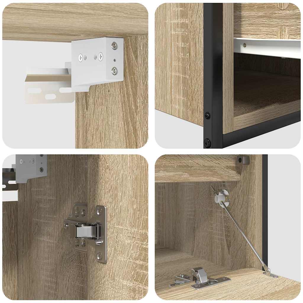 2 Piece Bathroom Furniture Set Engineered Wood