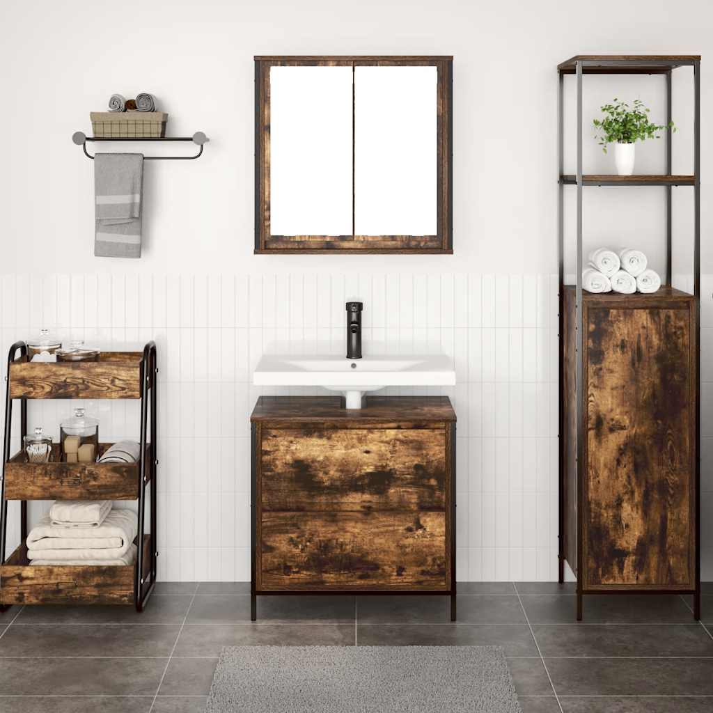 2 Piece Bathroom Furniture Set Engineered Wood