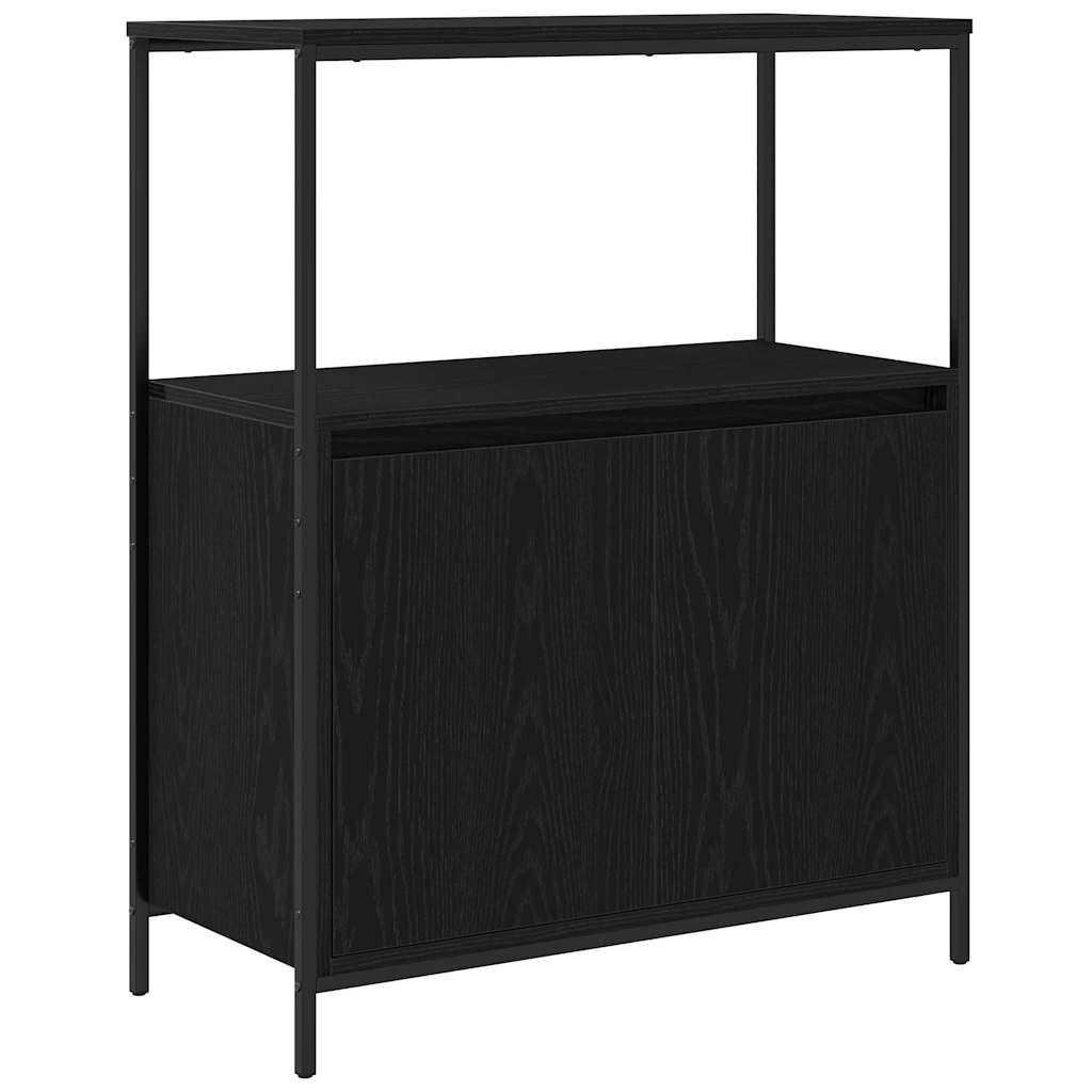Bathroom Furniture Set Shelf 5 Pcs Black Engineered Wood