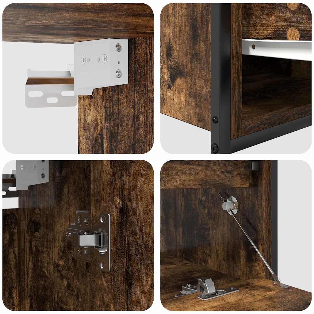Bathroom Furniture Set Shelf 5 Pcs Brown Engineered Wood
