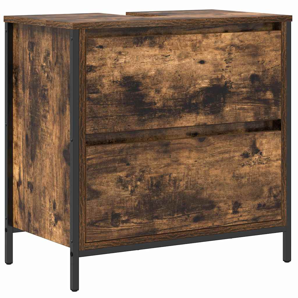Bathroom Furniture Set Shelf 5 Pcs Brown Engineered Wood