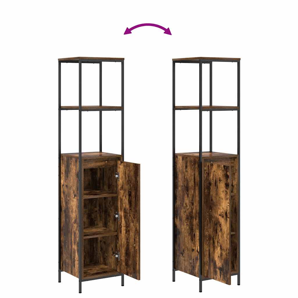 Bathroom Furniture Set Shelf 5 Pcs Brown Engineered Wood