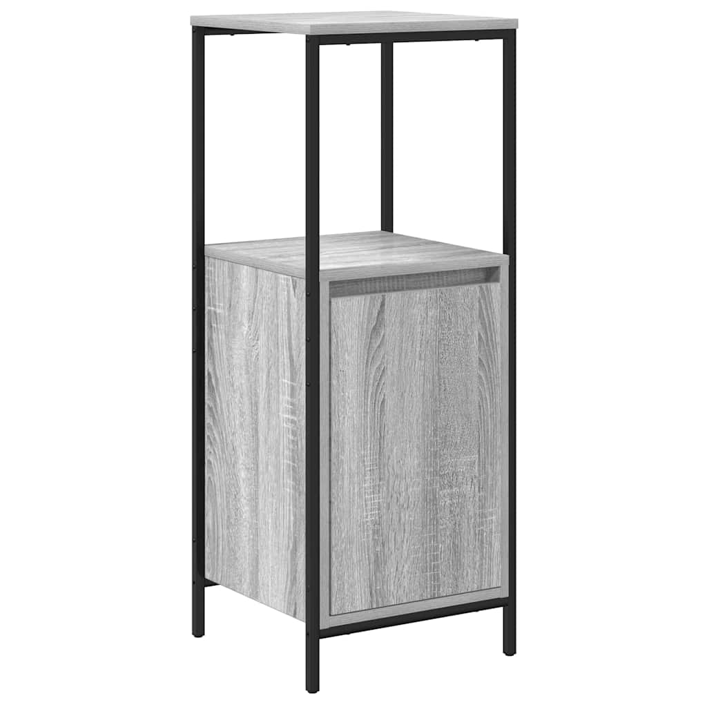 Bathroom Furniture Set With Shelf 5 Pcs Grey Engineered Wood