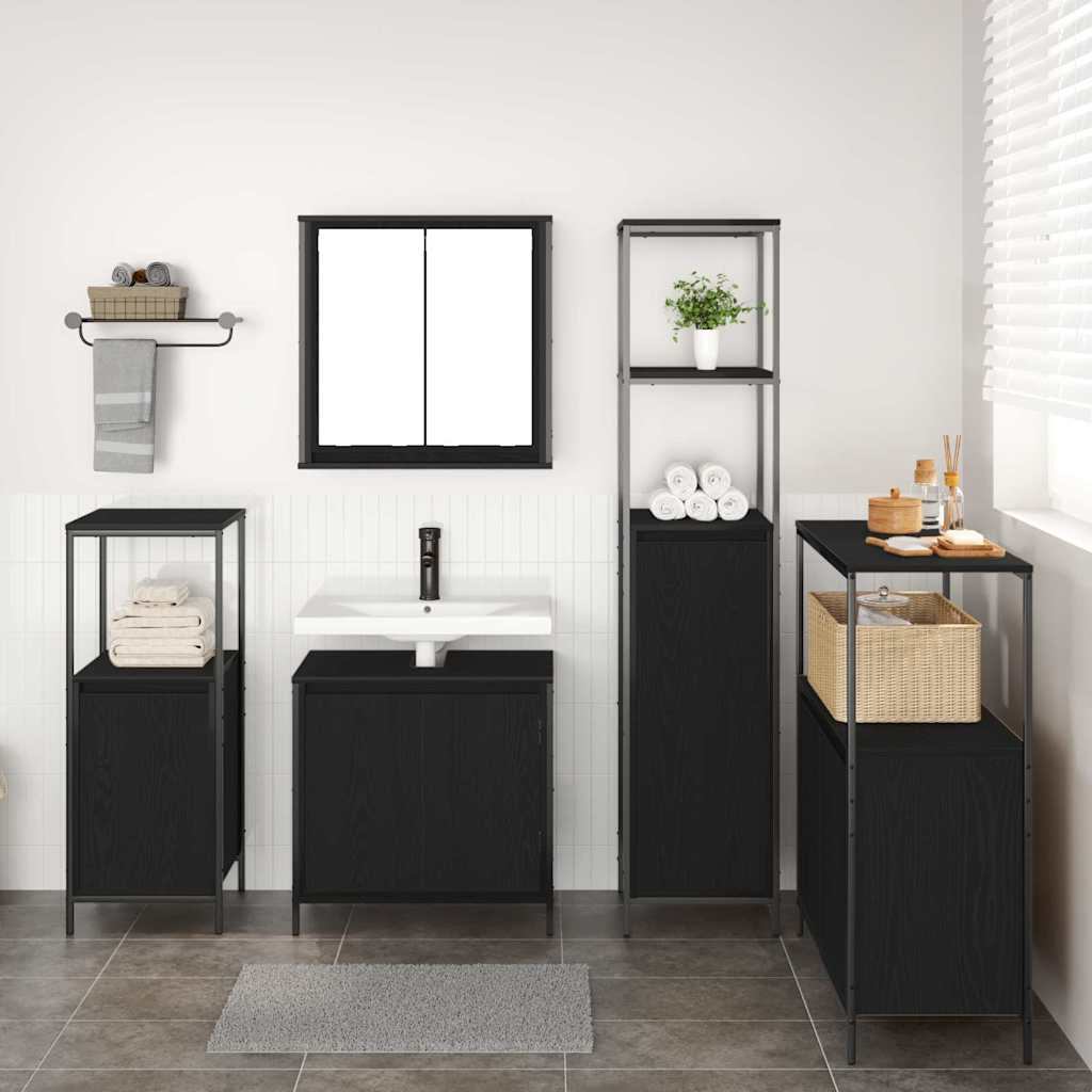 2 Piece Bathroom Furniture Set Engineered Wood