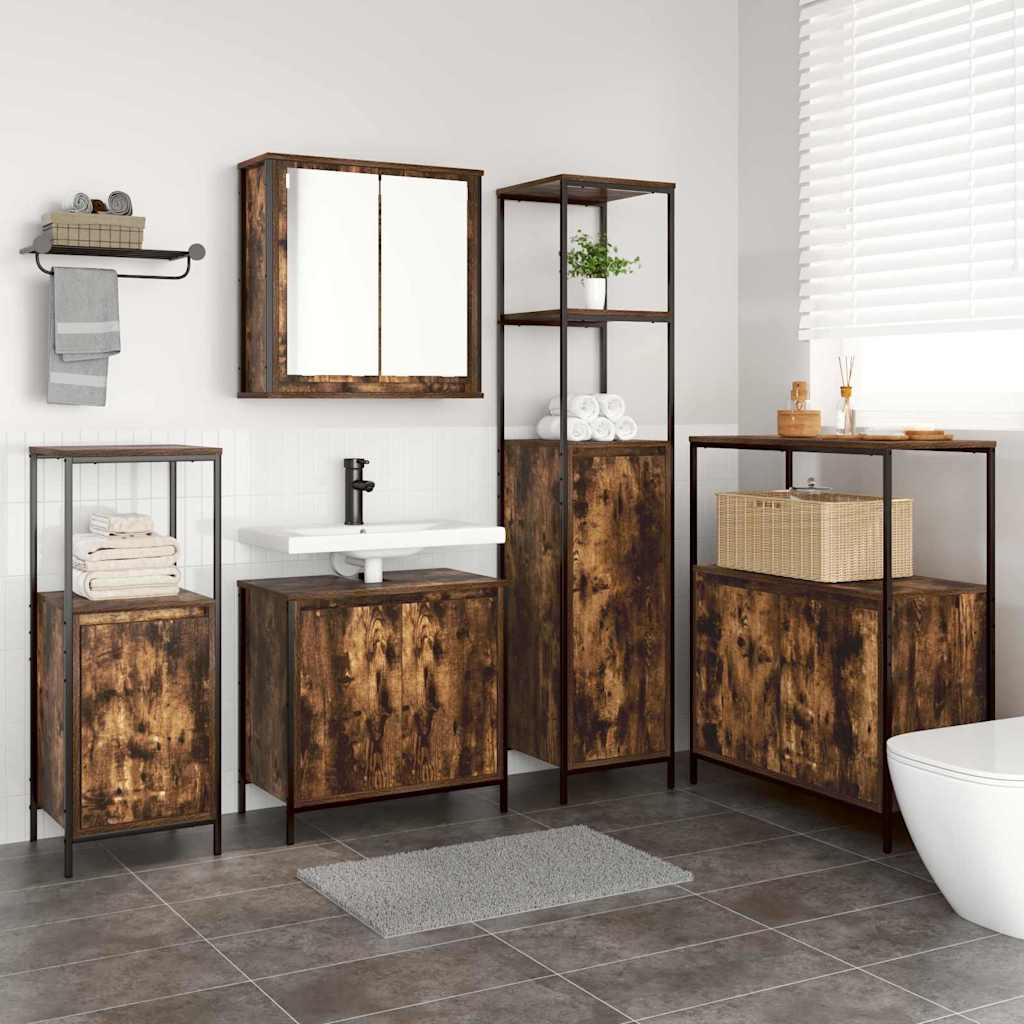 2 Piece Bathroom Furniture Set Engineered Wood