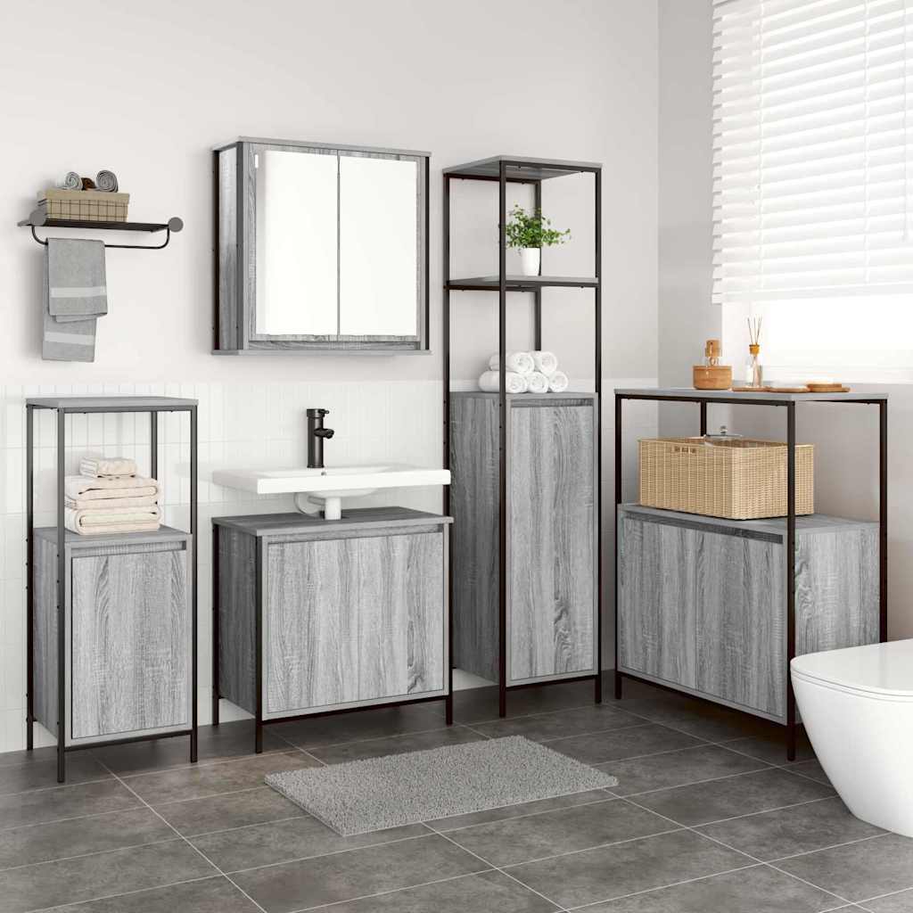 2 Piece Bathroom Furniture Set Engineered Wood
