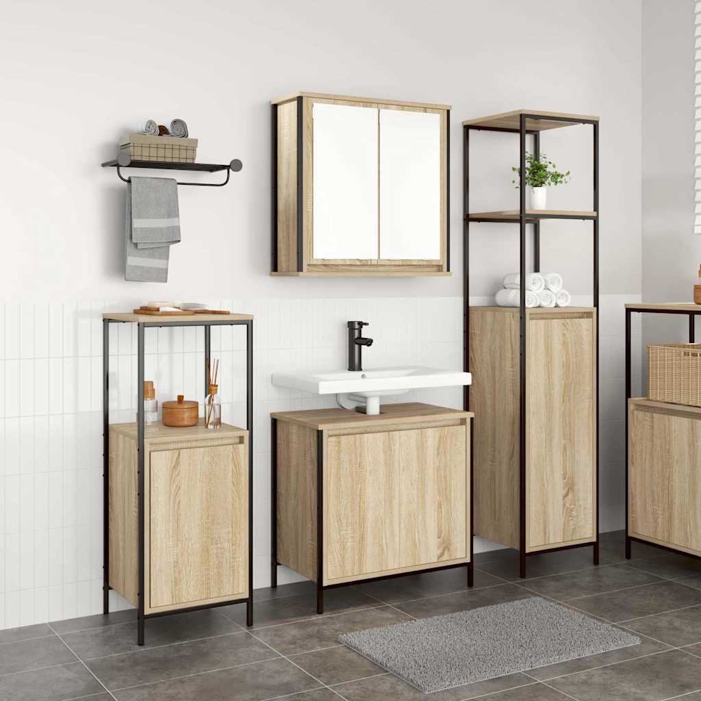 2 Piece Bathroom Furniture Set Engineered Wood
