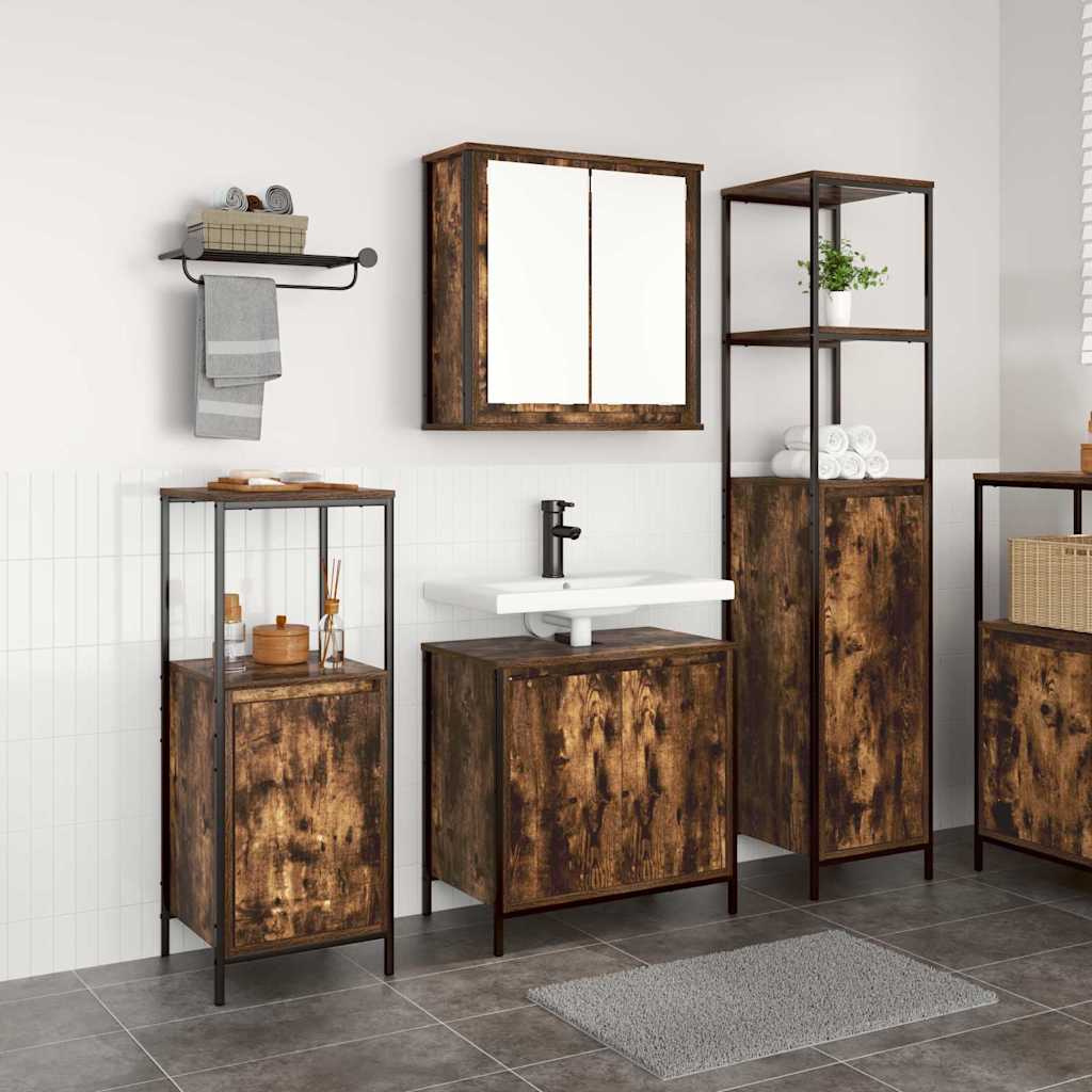 2 Piece Bathroom Furniture Set Engineered Wood