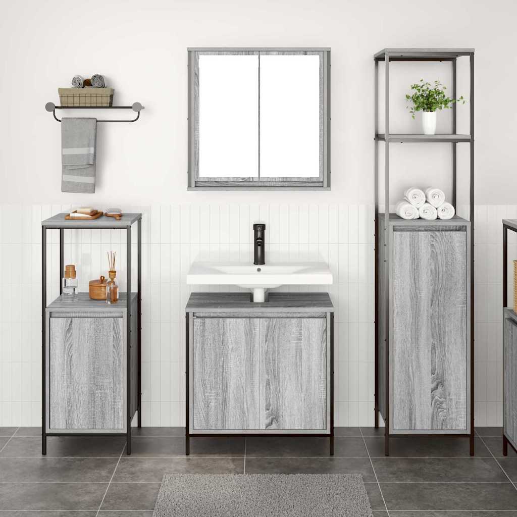 2 Piece Bathroom Furniture Set Engineered Wood