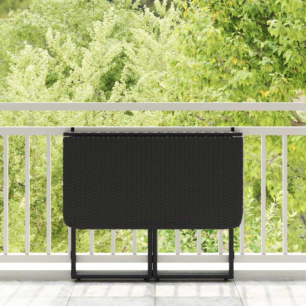 Folding Garden Table 90X51X75 Cm Poly Rattan