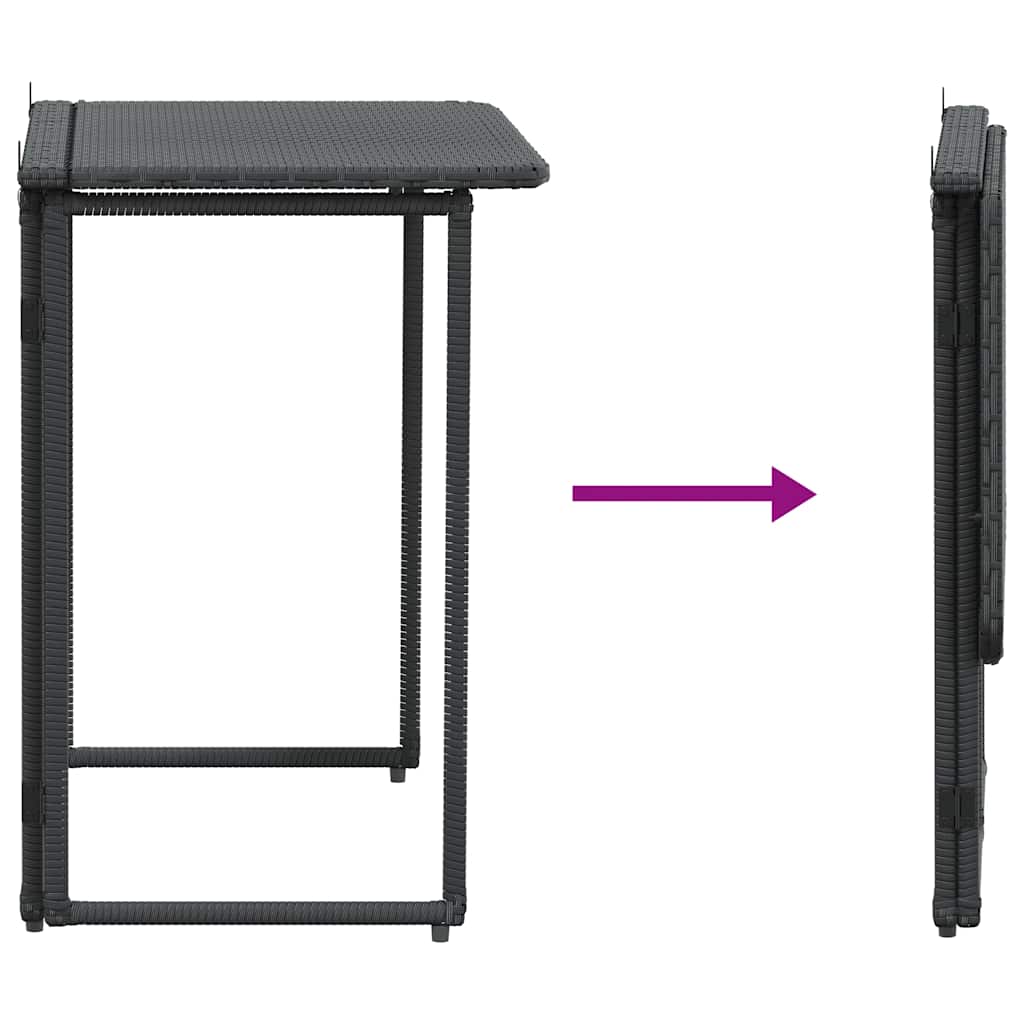Folding Garden Table 90X51X75 Cm Poly Rattan