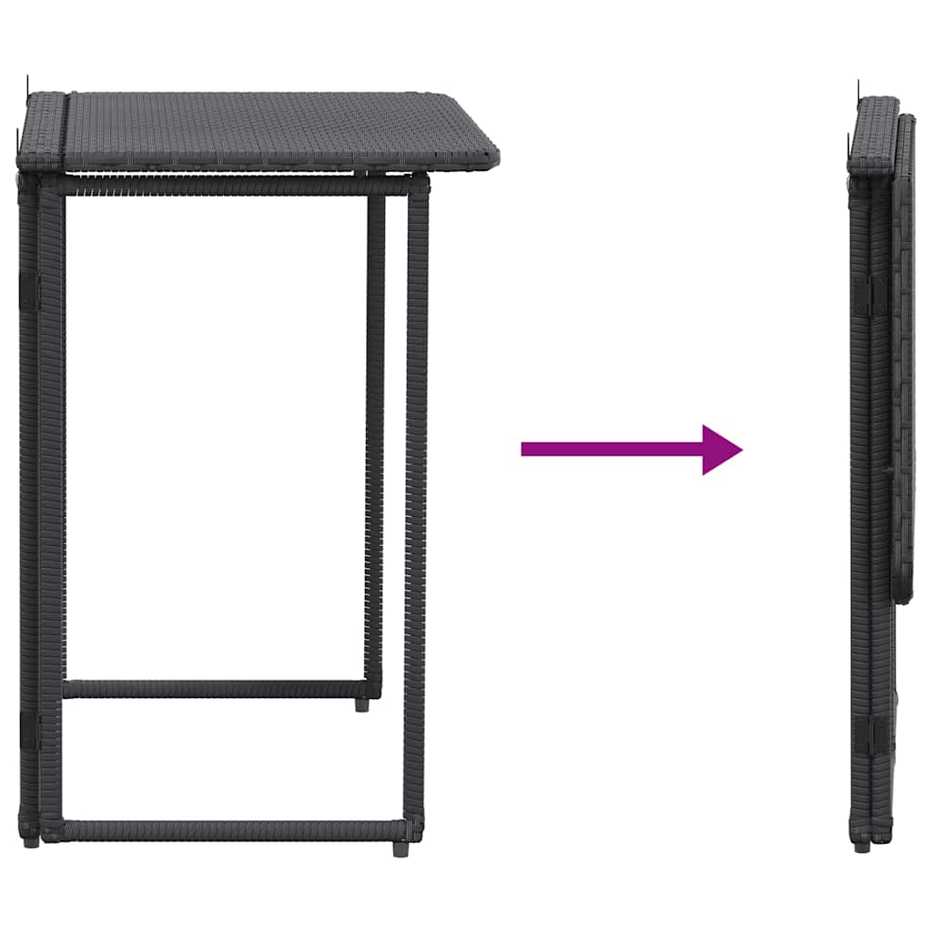 Folding Garden Table 90X51X75 Cm Poly Rattan - Model 4108254