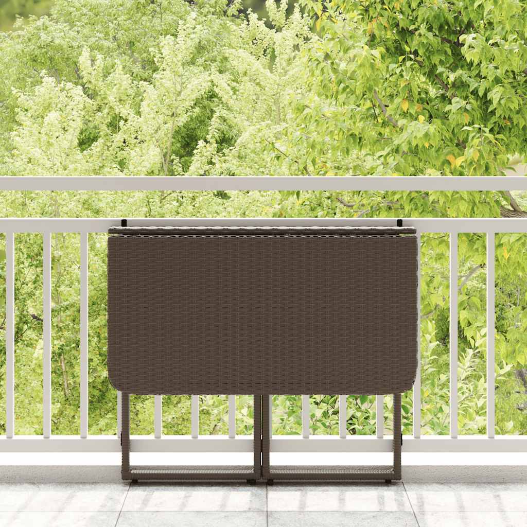 Folding Garden Table 90X51X75 Cm Poly Rattan - Model 4108254