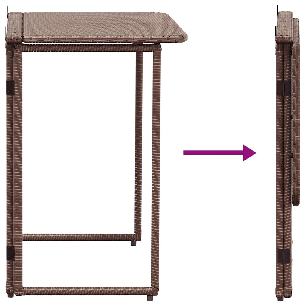 Folding Garden Table 90X51X75 Cm Poly Rattan - Model 4108254