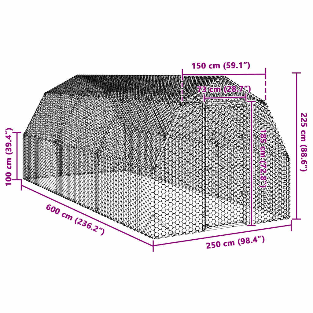 Chicken Run Galvanised Steel