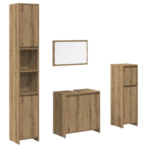 4 Piece Bathroom Furniture Set Engineered Wood