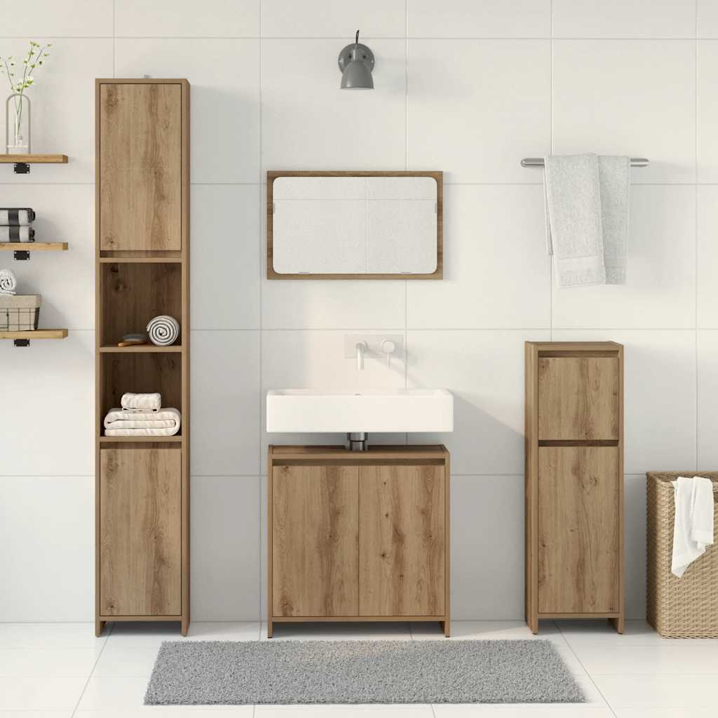 4 Piece Bathroom Furniture Set Engineered Wood
