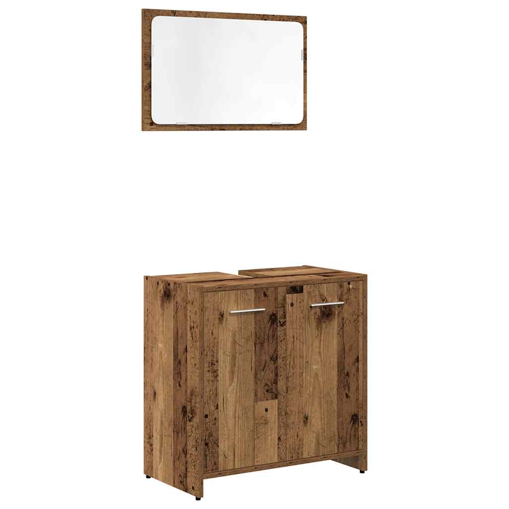 3 Piece Bathroom Furniture Set Engineered Wood