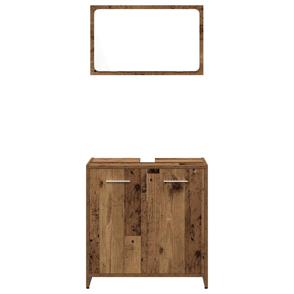 3 Piece Bathroom Furniture Set Engineered Wood