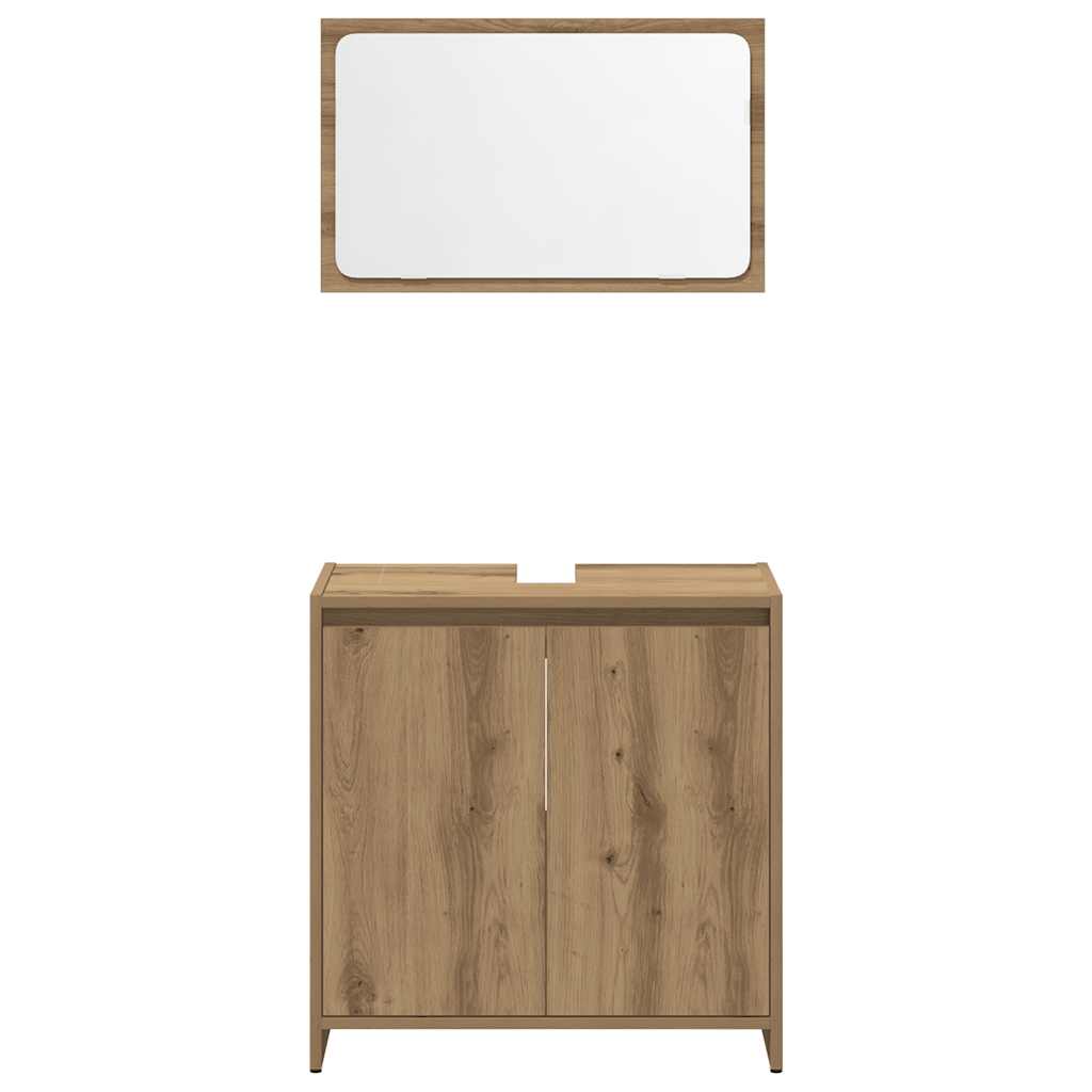 3 Piece Bathroom Furniture Set Engineered Wood