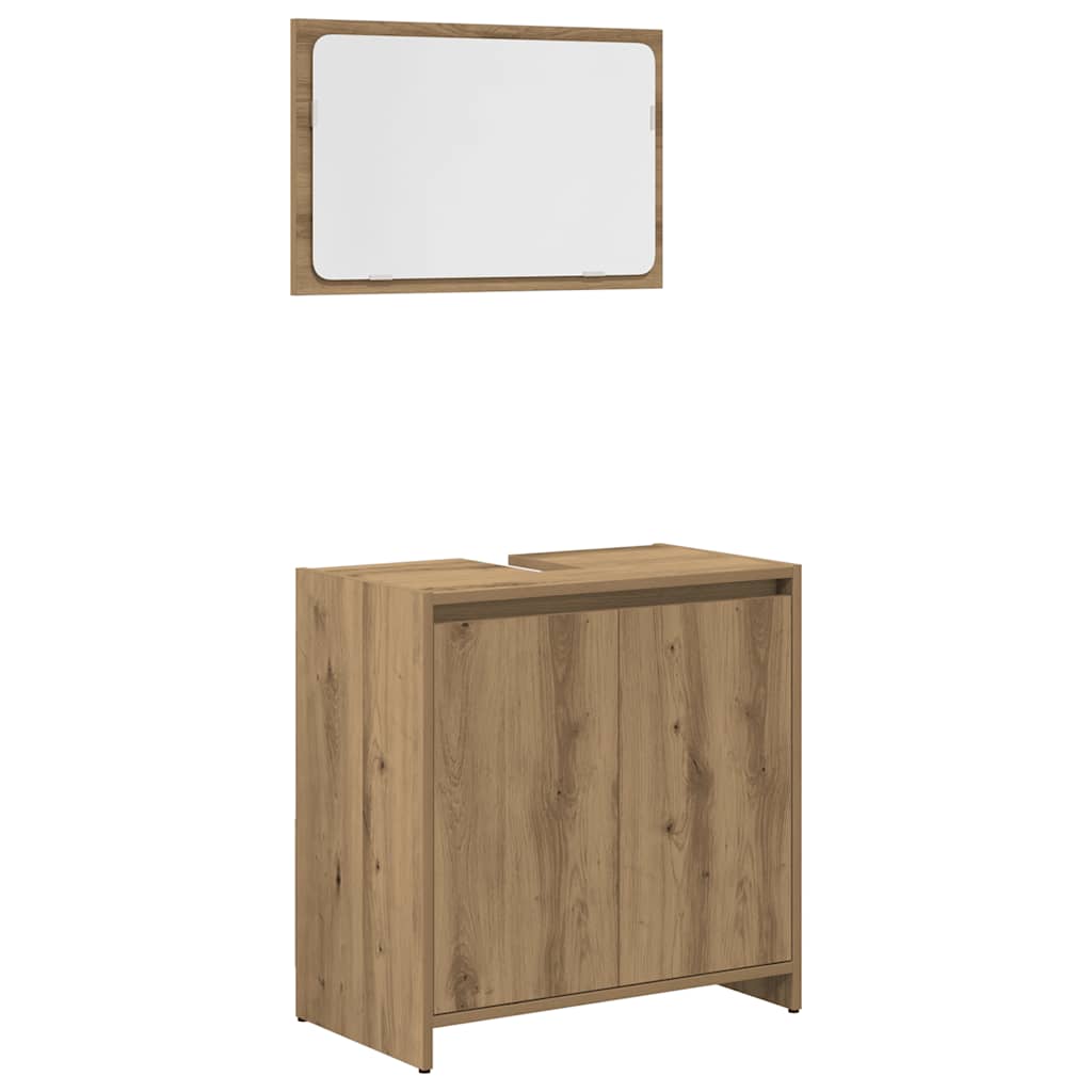 3 Piece Bathroom Furniture Set Engineered Wood
