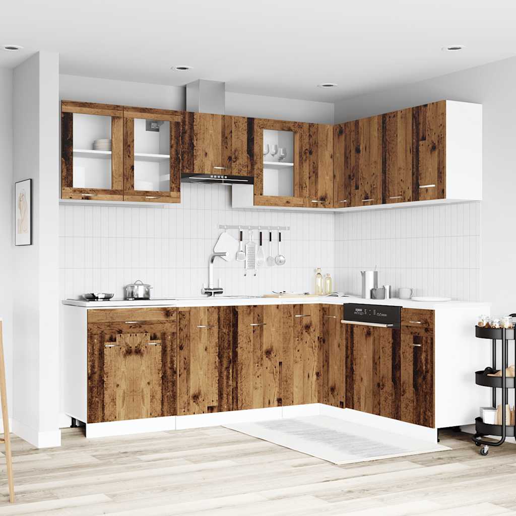 11 Piece Kitchen Cabinet Set Lyon Artisan Oak Engineered Wood