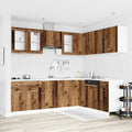 Kitchen Cabinets 11 Piece Cabinet Set Lyon Engineered Wood Artisian Oak Old Wood