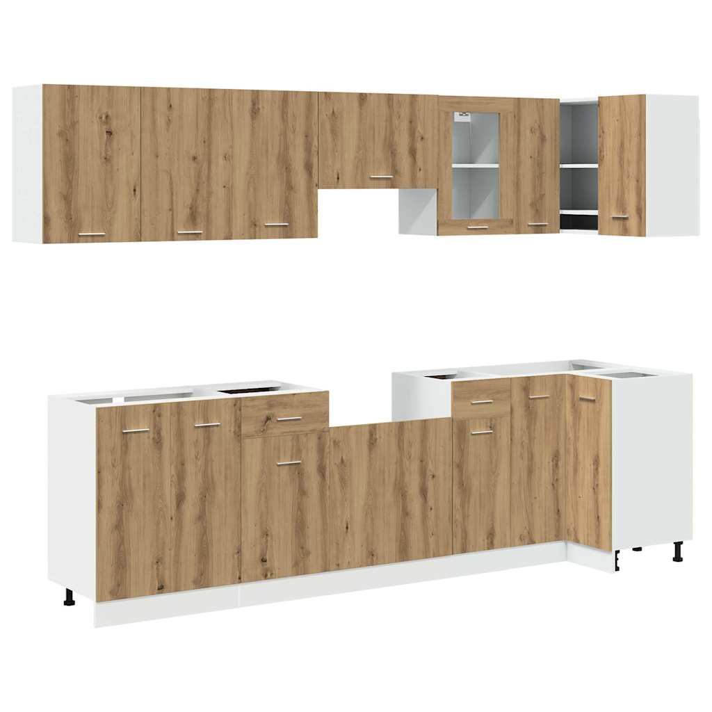 11 Piece Kitchen Cabinet Set Lyon Engineered Wood