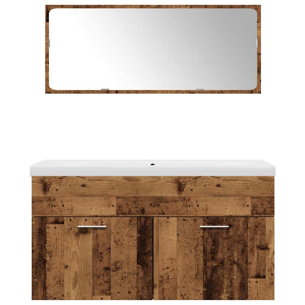 3 Piece Bathroom Furniture Set Engineered Wood
