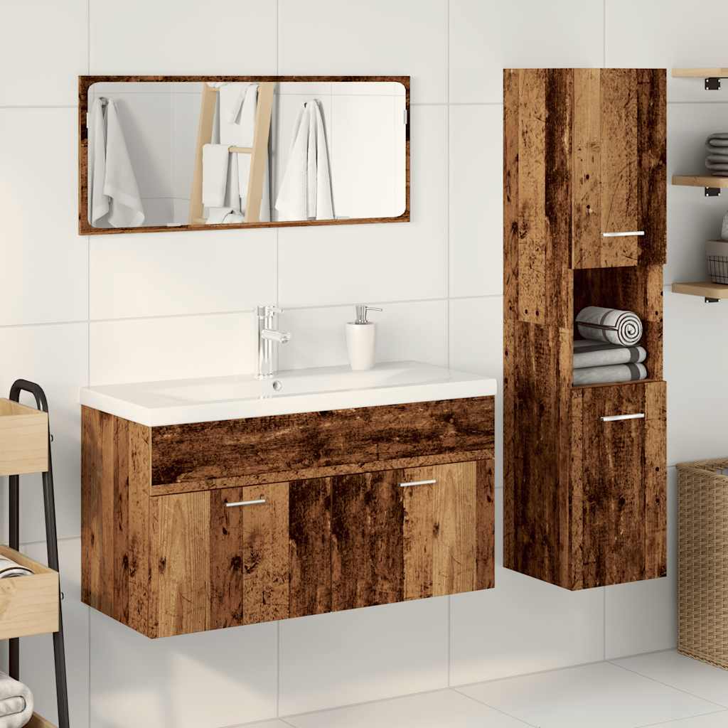 4 Piece Bathroom Furniture Set Engineered Wood