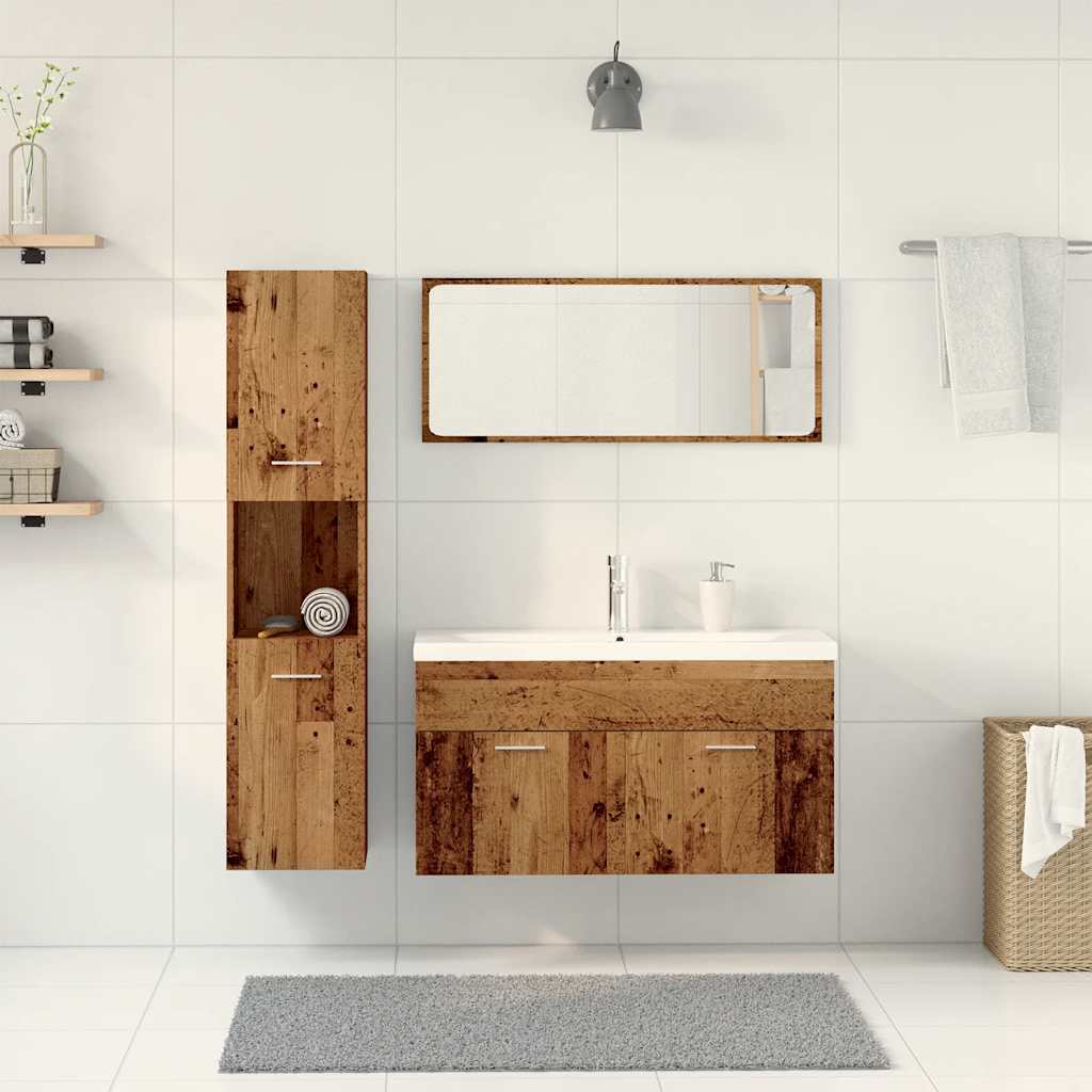 5 Piece Bathroom Furniture Set Engineered Wood