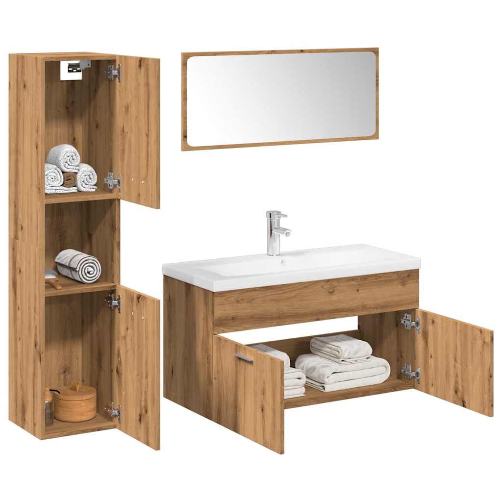 5 Piece Bathroom Furniture Set Engineered Wood