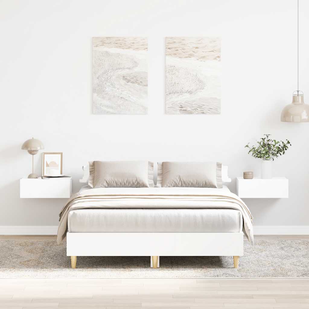 Bed Frame No Mattress Double Engineered Wood